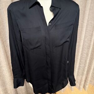 J.Crew Silk Black Pocket Button-Down Shirt | XS